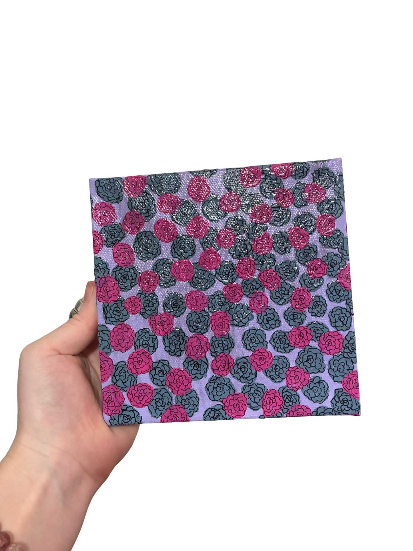 Pink & Blue Rose Canvas