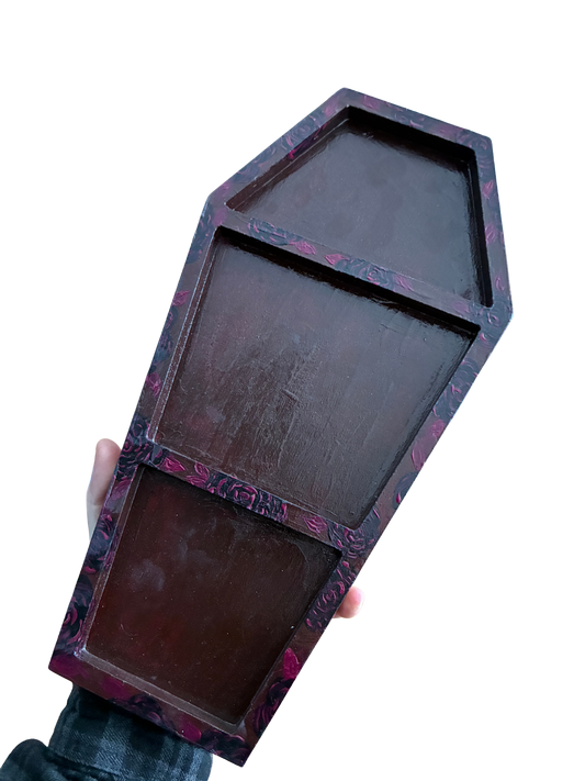 Dark Rose Coffin Tray
