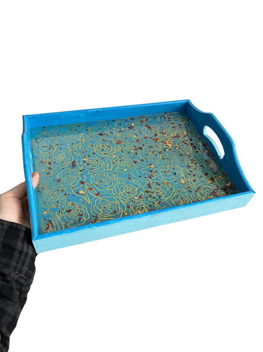 Blue Rose Tray